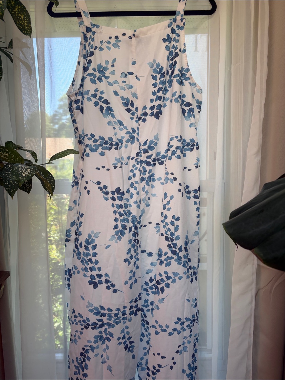 Nora Cora Navy Leaf-Print White Jumpsuit nwt - Picture 11 of 13